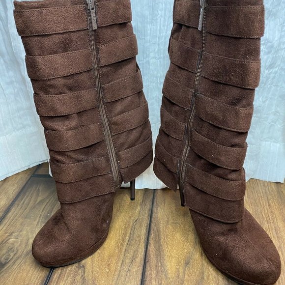 Michael Antonio Multi Buckle Mid Calf Boots - Picture 4 of 8